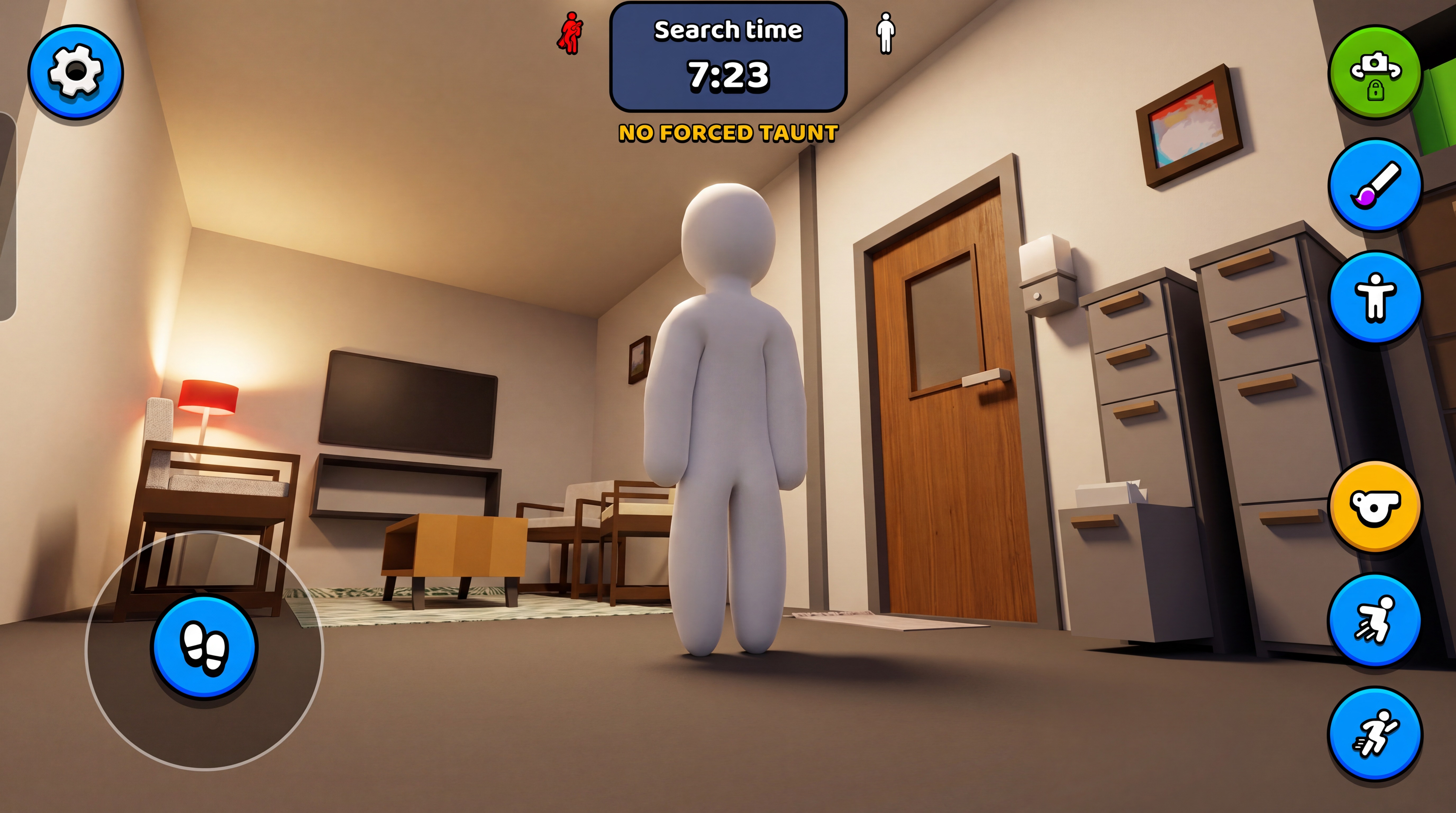 Exploring a detailed low-poly living room